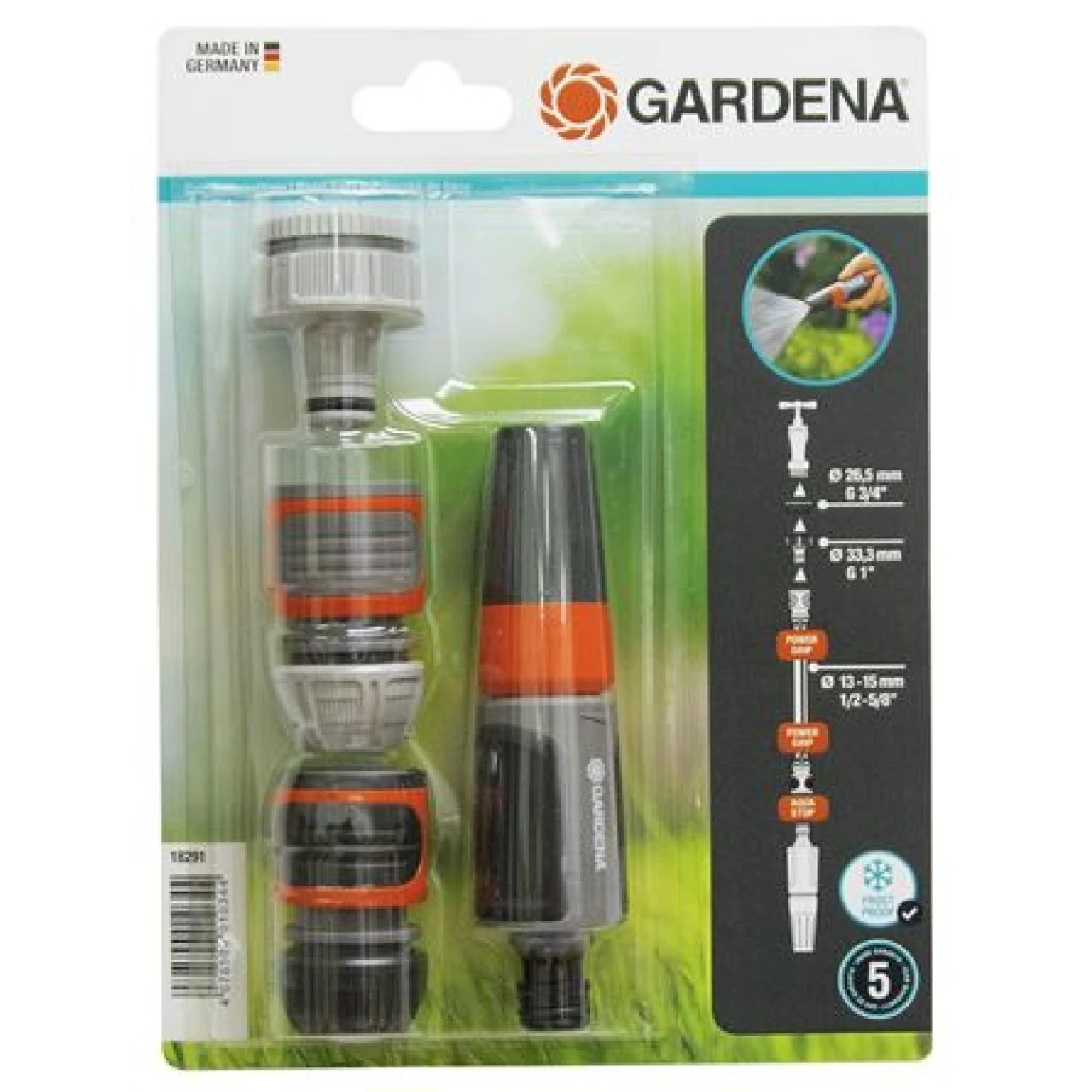 Gardena Grundausstattung, Inhalt 1 X 18202/5305, 18215, 18213, 18300, Verpackt 2 Gardena Grundausstattung, Inhalt 1 X 18202/5305, 18215, 18213, 18300, Verpackt – Bild 2